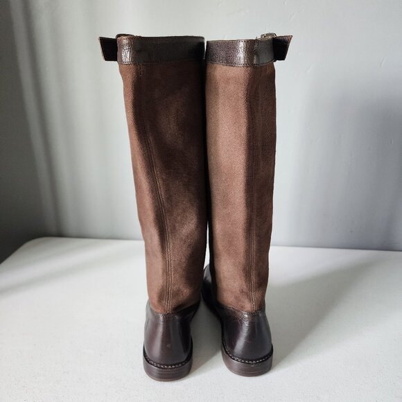 Frye Leather & Canvas Tall Boots "LIKE NEW" - Picture 5 of 15